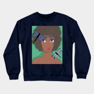 Girl with the Dragonflies Crewneck Sweatshirt